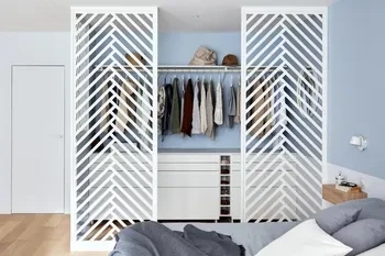 Cloison Modulable Style Chevron en Acier Blanc