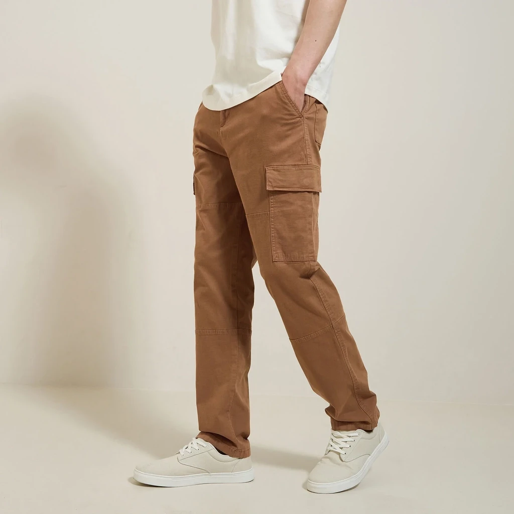 Pantalon Cargo Droit Uni - Style Cargo - Différentes Couleurs Disponibles!