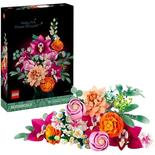 Set de construction LEGO Icons - Bouquet de fleurs roses 10342